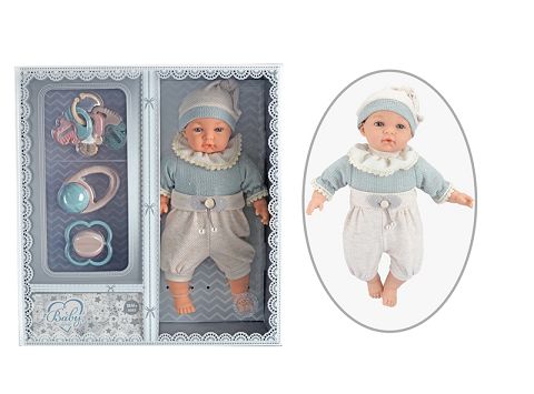 16 "cotton body temperature sensing doll with boiled rattle
