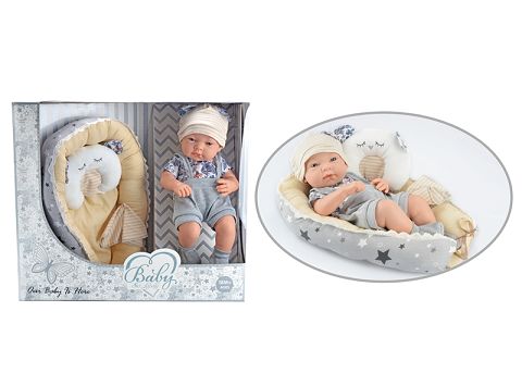 15 "baby doll with cradle/quilt/pillow