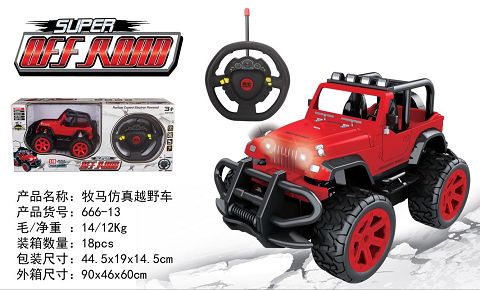Simulated off-road vehicle of four-way horse herder