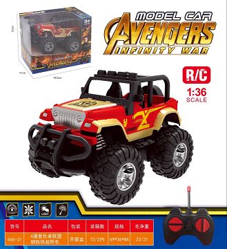 1：36四通复仇者联盟钢铁侠越野车