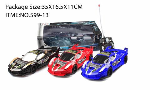 Simulation four-way remote control car with lights race logo (red, blue and black) three colors