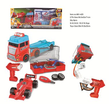 2.4G REMOTE-CONTROLLED LIGHT MUSIC DISASSEMBLED CONTAINER TRUCK
