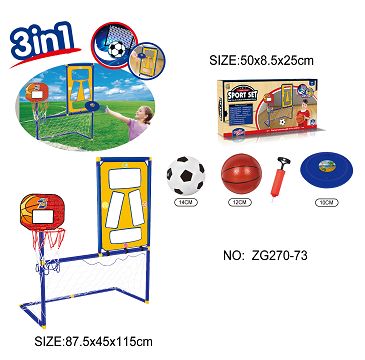 Football and basketball and frisbee 3 and 1