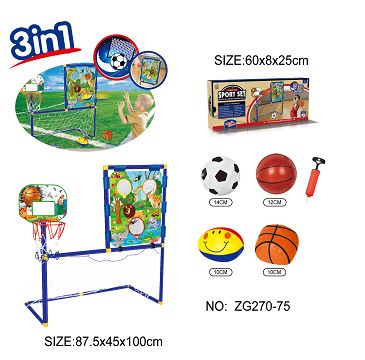 Football and basketball and three holes frame 3 and 1