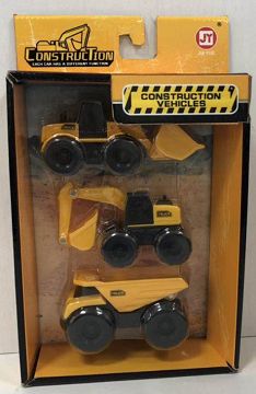 Three small engineering vehicles