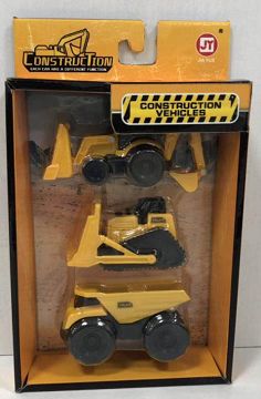 Three small engineering vehicles