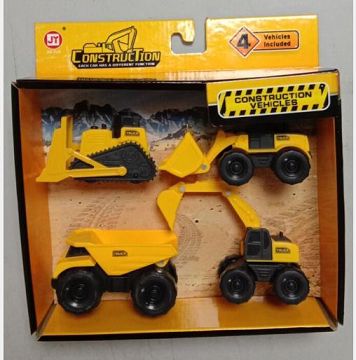 Five small engineering vehicles