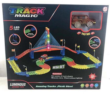 114pcs off-road vehicle fluorescent rail and overpass bridge