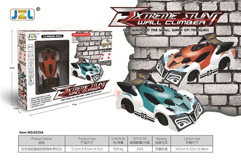 Infrared four way remote control wall climbing car with lights