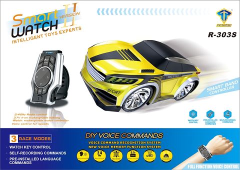 2 generation of new (yellow) smart three - mode watch voice - controlled car