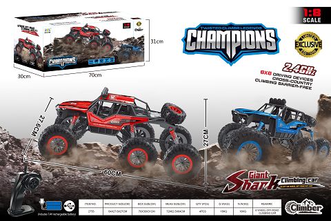 1: 8 Six wheel 2.4g large climbing car