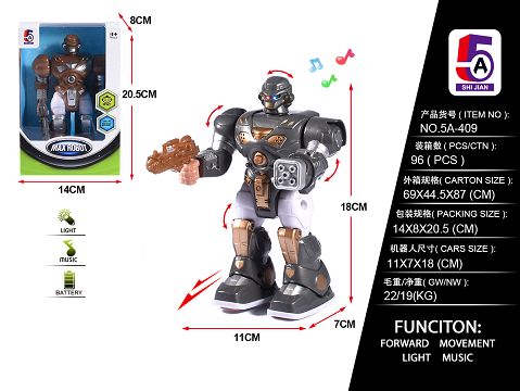 Electric walking robot with light and music (without electricity)