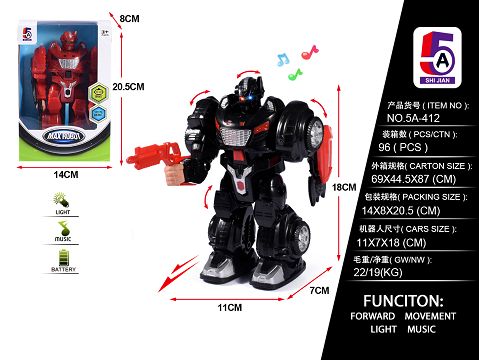 Electric walking robot with light and music (without electricity)