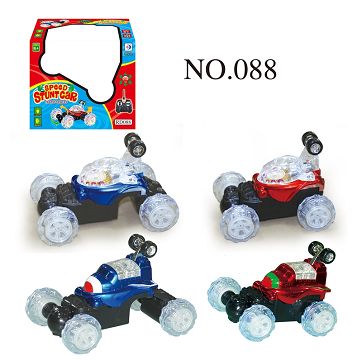Music flashing small stunt flip trolley forward back left flip right flip stop, front wheel 360 degrees rotation, back wheel telescopic, can stand walk