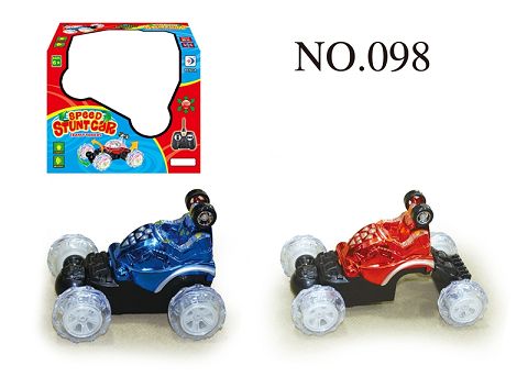 Music flashing small stunt open and close trolley (robot model) forward back left flip right flip stop, front wheel 360 degrees rotation, back wheel telescopic, can stand walk