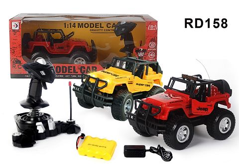 1:14 hand-shake remote control jeep door manual switch with lights forward, back turn right turn stop