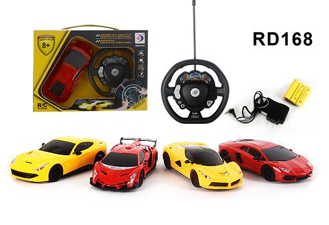 1:24 flash simulation sports car forward back left turn right stop, gravity sensing remote control 4 kinds of 2-color mixed