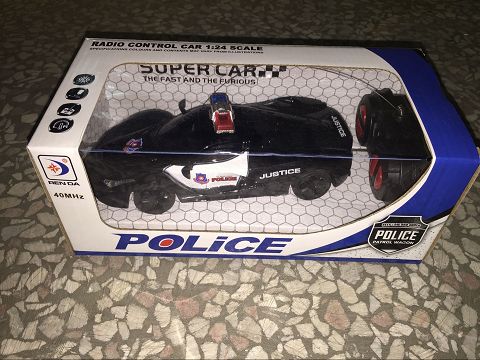 1:24 flash simulation pull flower police car forward back turn turn right stop