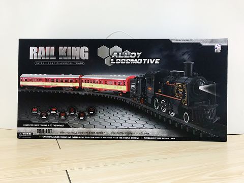 Alloy electric light music Smoke simulation rail car (smoke with water)