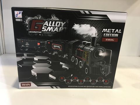 Full alloy electric light music smoke simulation railcar small model (smoke with water)