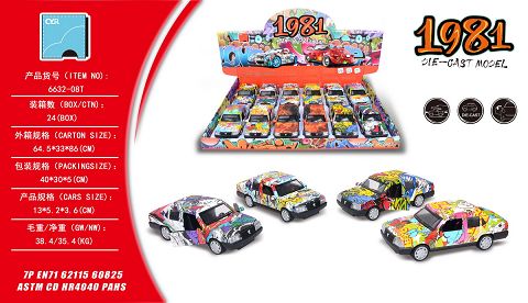 1:32 graffiti vintage alloy vintage car