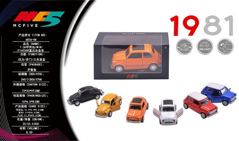 1:36 Beetle/mini\/fiat500 retro alloy vehicle