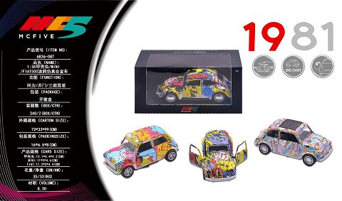 1:36 beetle /mini/FIAT500 graffiti simulation alloy car