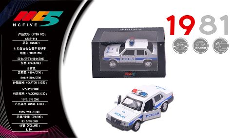 1:32 Vintage alloy police vintage car