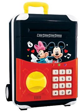 Mickey Minnie automatic roll money pull bar box password money machine