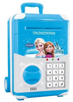 Blue snow princess automatic roll money bar box password deposit machine