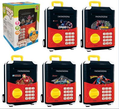 The avengers automatically roll up money, pull up a box, and use a passcode money machine