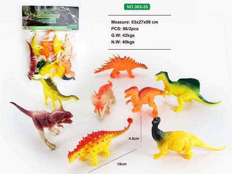 Eight 6.5-inch dinosaurs