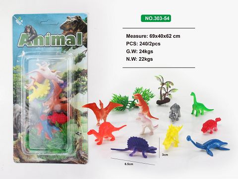 10 dinosaurs 1 tree 2 grass