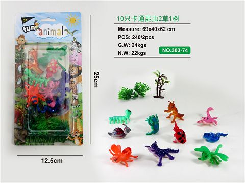 Ten cartoon insects 1 tree
