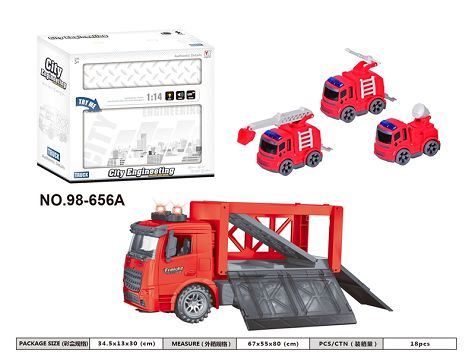 1:14 inertial fire container moving vehicle (with light music)