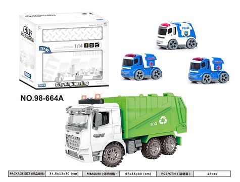 1:14 inertial sanitation vehicles packed in boxes (with light music)
