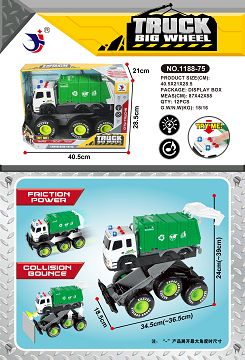 INERTIAL IMPACT DEFORMATION SANITATION VEHICLE (WITH THREE LR44 BATTERIES OF IC LIGHT SOUND PACKAGE)
