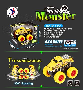 Color wheel drive tyrannosaurus rex inertia car with IC lights