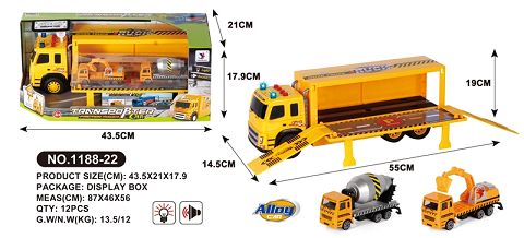 Inertia engineering storage car with two alloy cars (with IC light package of 3 LR44 button batteries)