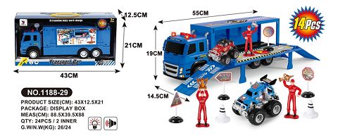Off-road container inertial vehicle (set) (with IC light 4 key 7 tone package 3 LR44 button battery)