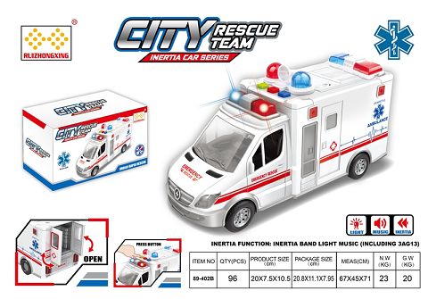 Inertia ambulance with light and music (3*AG13) pack