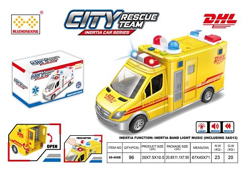 Inertial express car with light and music (3*AG13) pack electricity