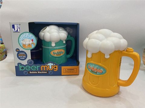 Electric music beer mug bubbles