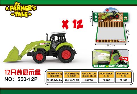 Sliding and swinging farmer's car x 12 (light and sound)