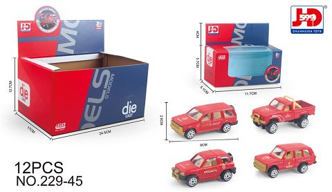 Alloy fire truck 12PCS