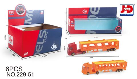 Alloy double decker 6PCS red, orange