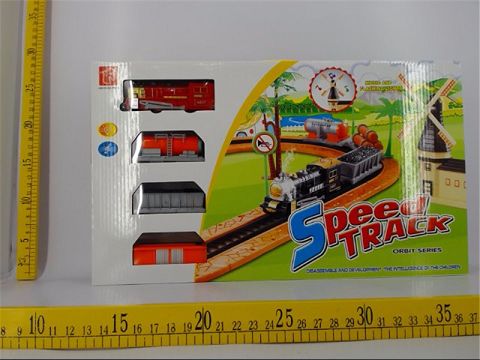 Assembled electric light and music track car