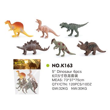 Set of 6 5-inch dinosaurs
