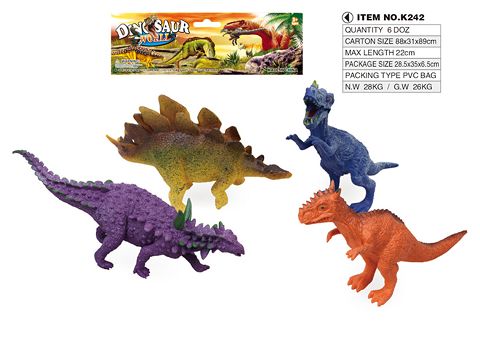 Four 9-inch dinosaur suits