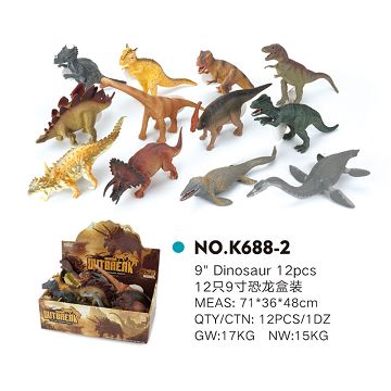 12 9-inch dinosaurs in a box